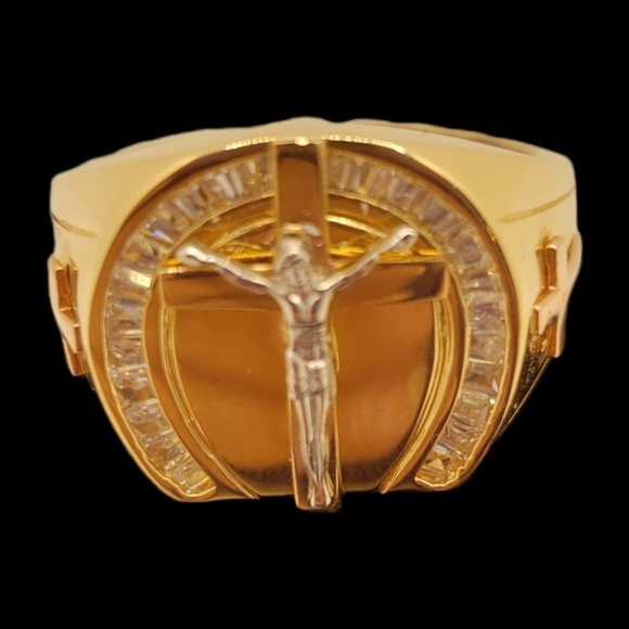 Mens jewelry gold 14kt solid rings size 11.5 - Picture 3 of 9